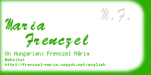 maria frenczel business card
